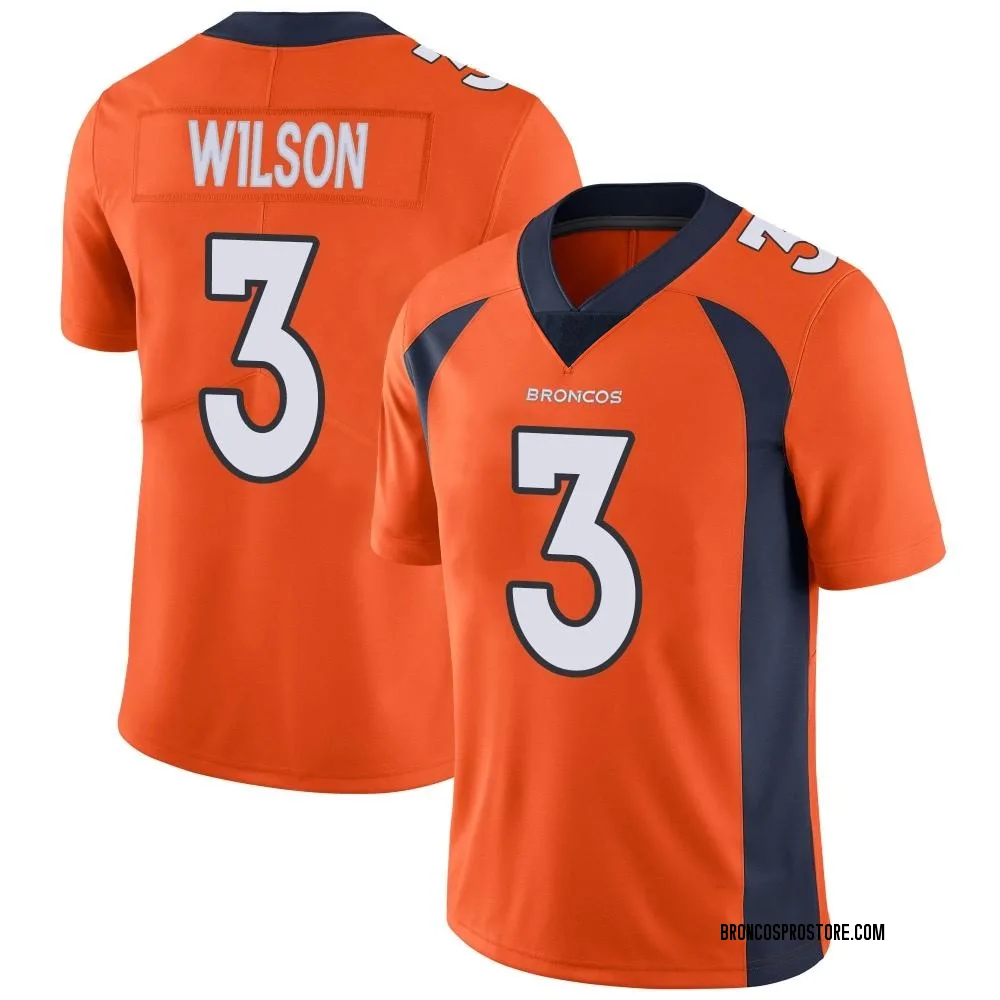 Adult Limited Russell Wilson Denver Broncos Orange Team Color Vapor Untouchable Jersey